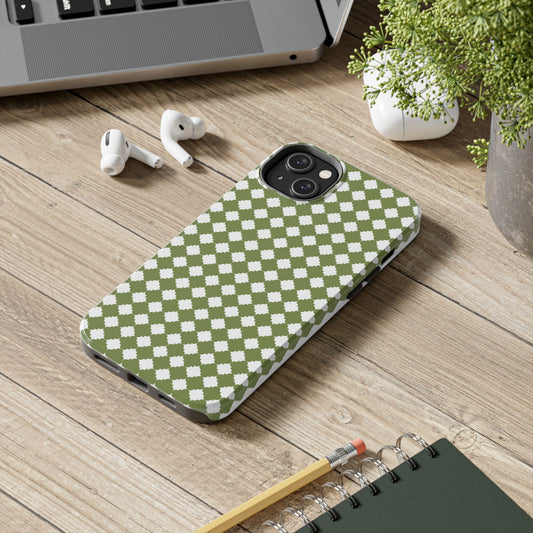 GREEN CHECKED-Tough Phone Cases