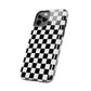 CHECKED BLACK AND WHITE- Tough Phone Cases