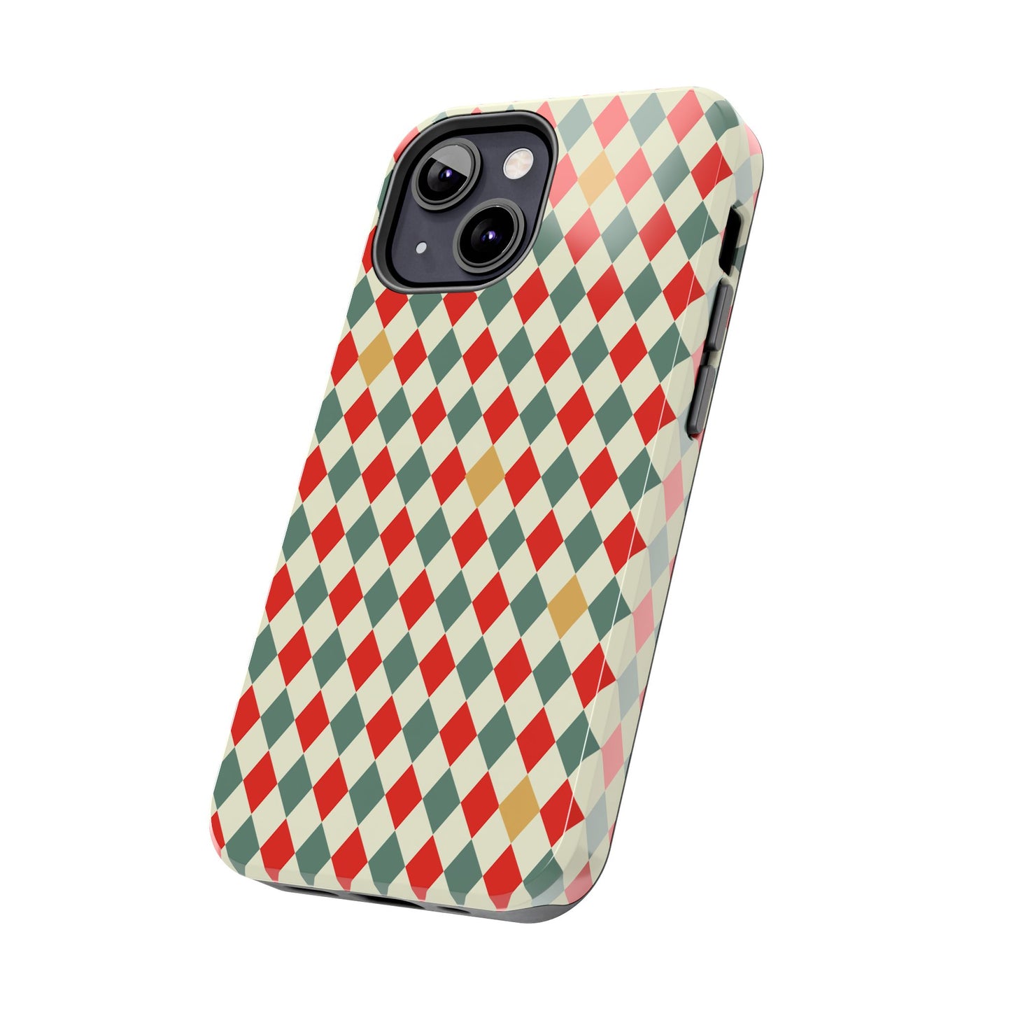 DIAMOND CHECKED CHRISTMAS COLORS-Tough Phone Cases