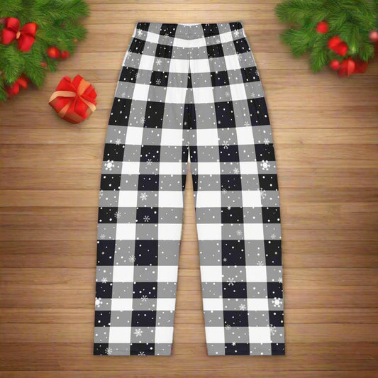 BUFFALO PLAID BOTTOMS Women's Black and White.