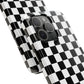 CHECKED BLACK AND WHITE- Tough Phone Cases