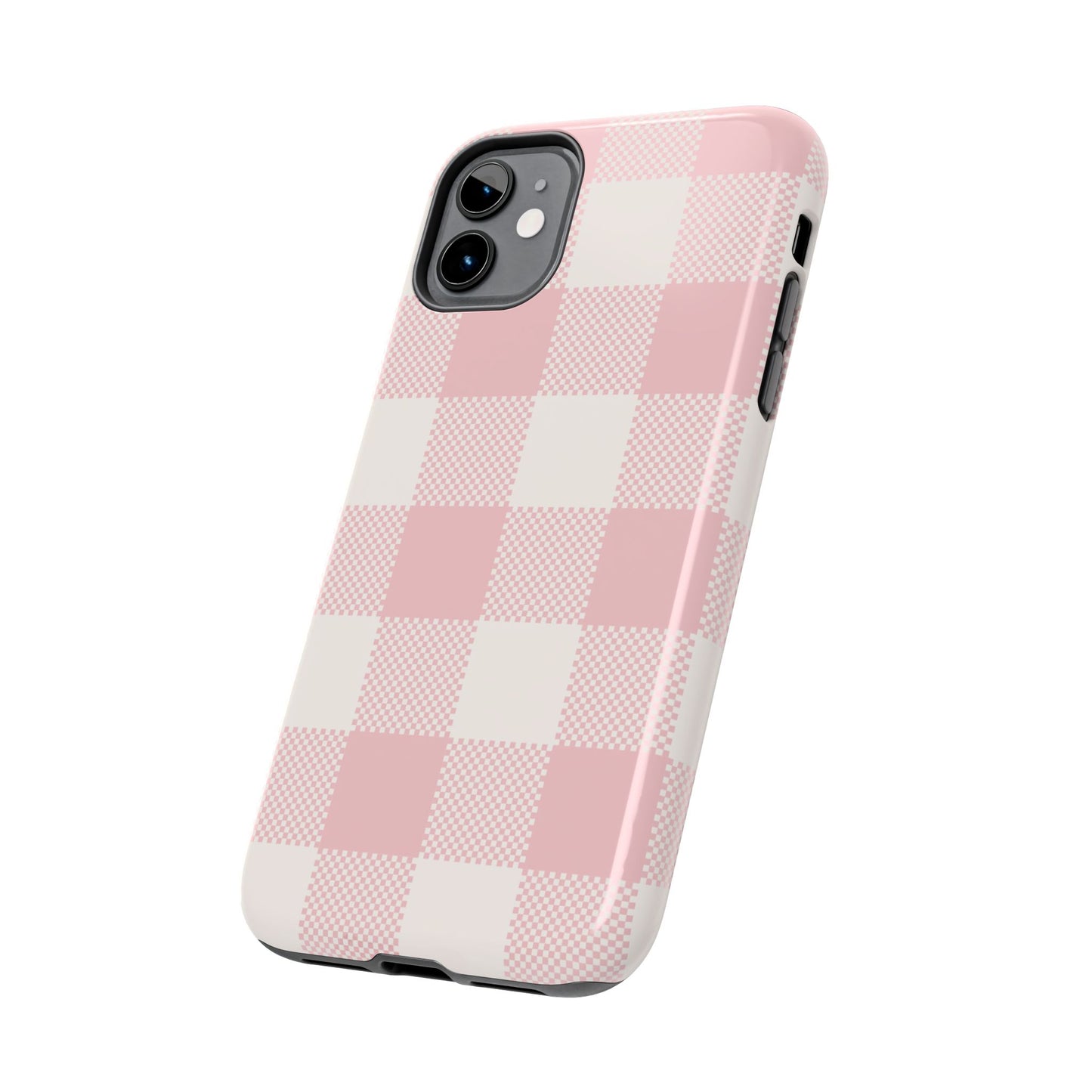 PINK CHECKED-Tough Phone Cases