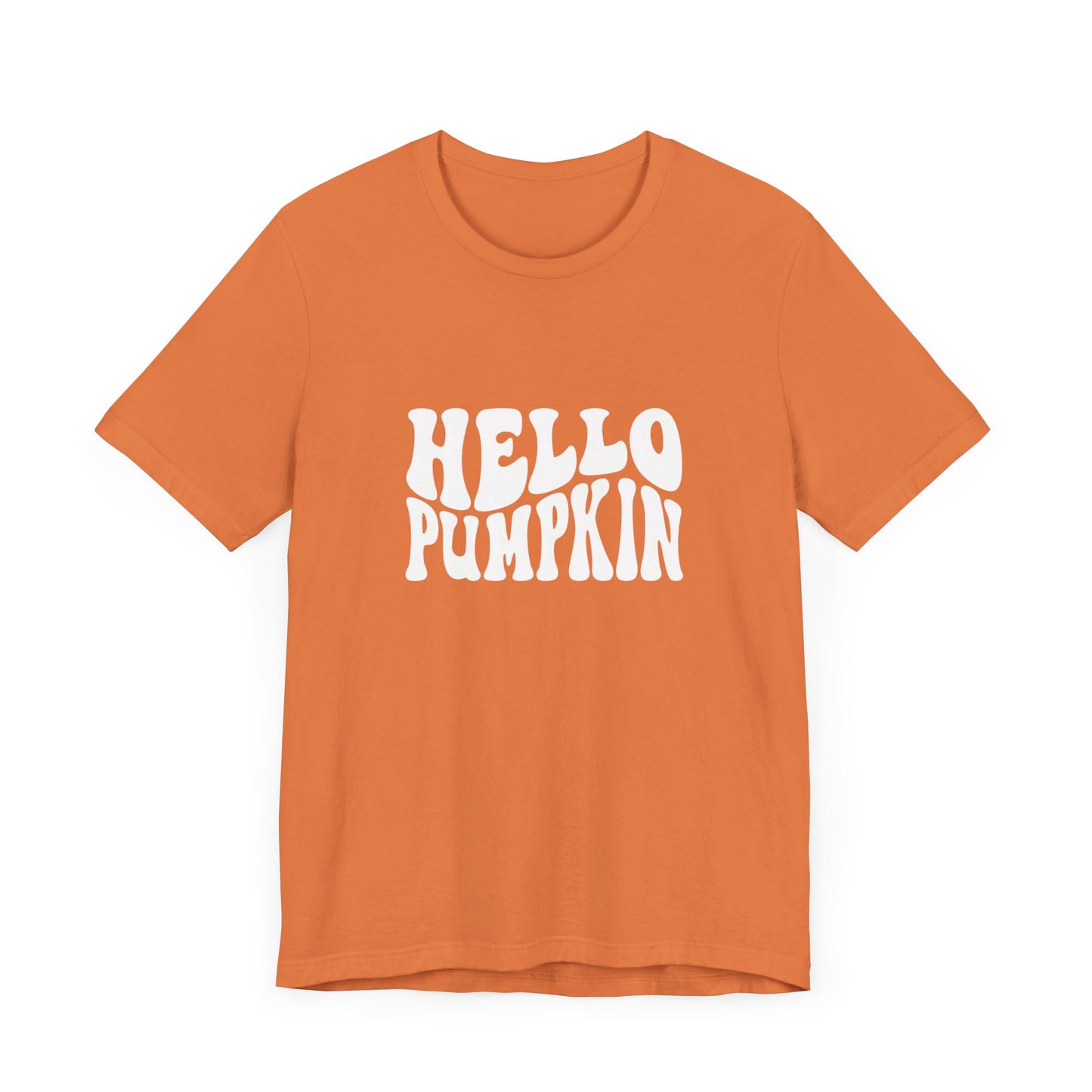 🎃HELLO PUMPKIN WAVY RETRO WHITE Unisex Jersey Short Sleeve Tee