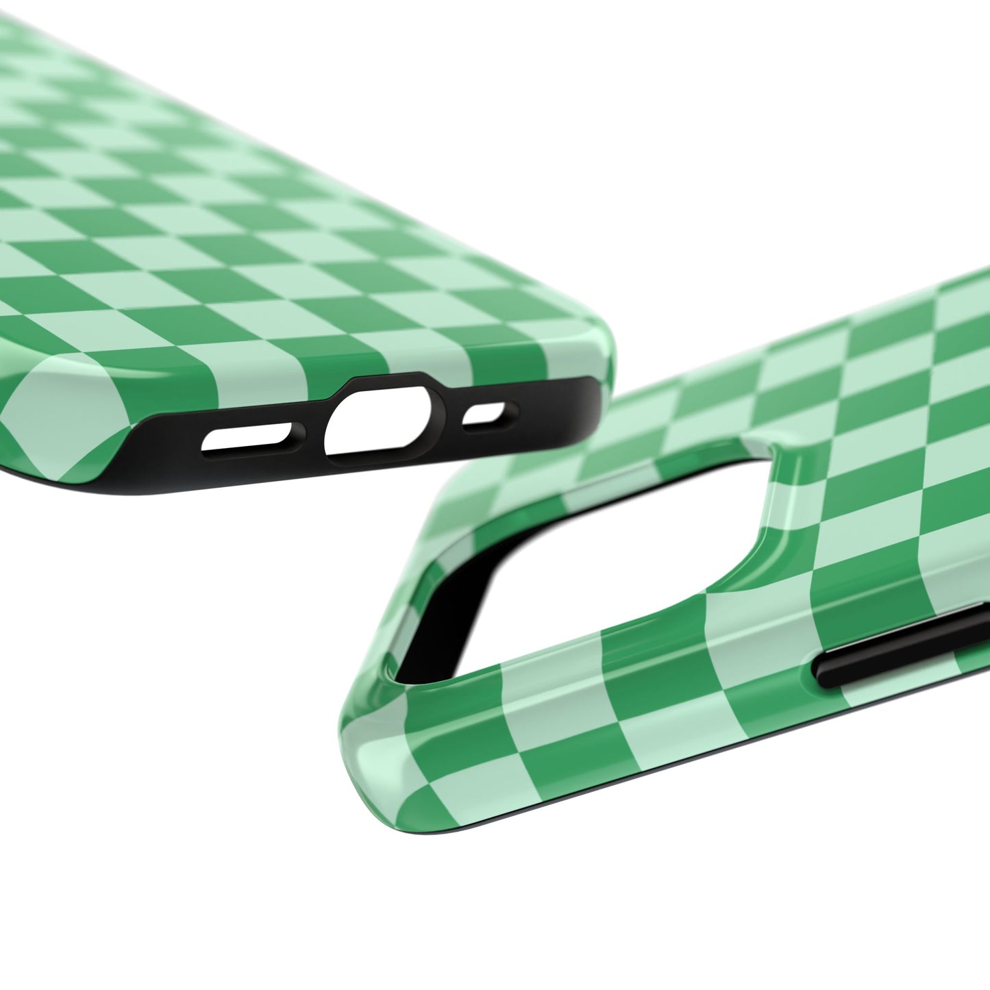 CHECKED GREEN-Tough Phone Cases