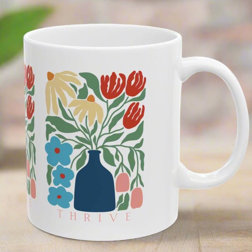 THRIVE FLORAL Ceramic Mug, (11oz, 15oz)