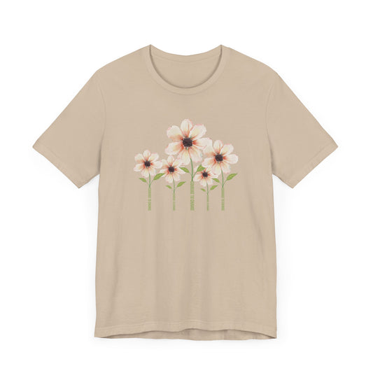 COURAGE TO CHANGE 5 FLOWERS-Unisex Jersey Short Sleeve Tee