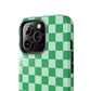 CHECKED GREEN-Tough Phone Cases