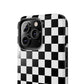 CHECKED BLACK AND WHITE- Tough Phone Cases