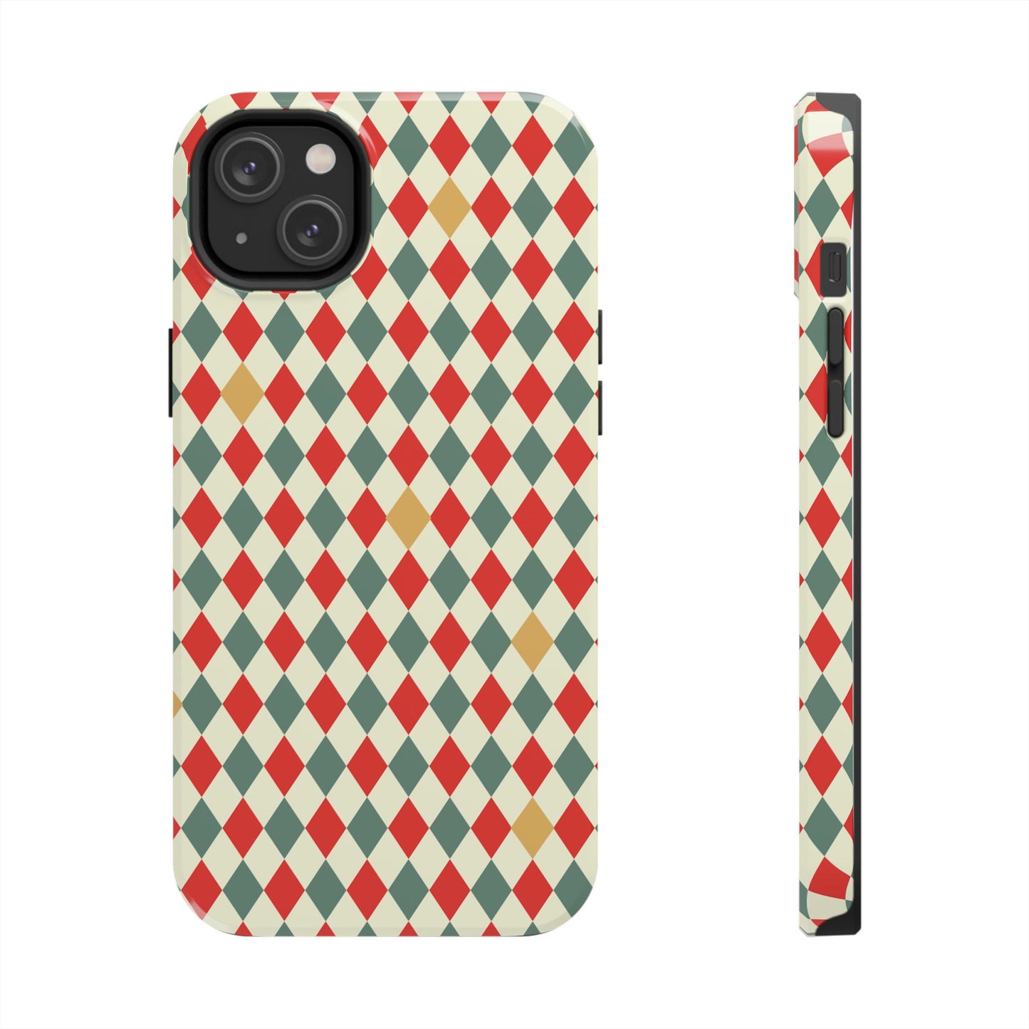 DIAMOND CHECKED CHRISTMAS COLORS-Tough Phone Cases