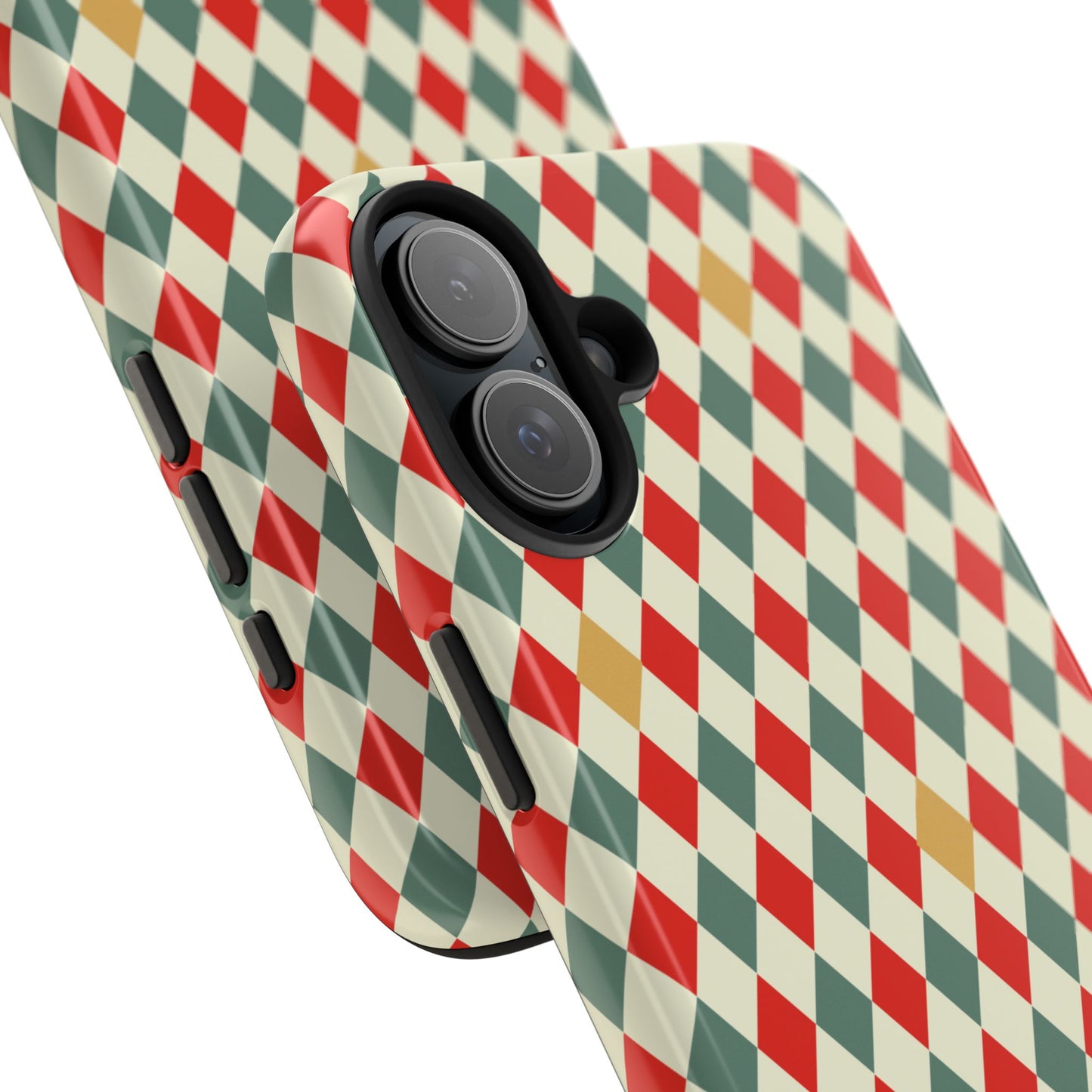 DIAMOND CHECKED CHRISTMAS COLORS-Tough Phone Cases