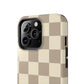 CHECKED TAN + CREAM- Tough Phone Cases