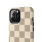 CHECKED TAN + CREAM- Tough Phone Cases