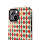 DIAMOND CHECKED CHRISTMAS COLORS-Tough Phone Cases