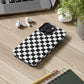 CHECKED BLACK AND WHITE- Tough Phone Cases