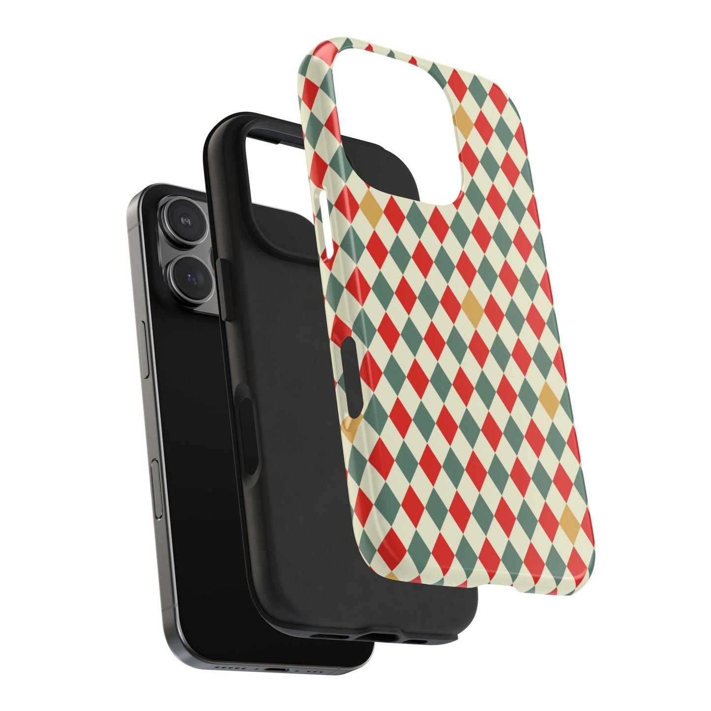 DIAMOND CHECKED CHRISTMAS COLORS-Tough Phone Cases