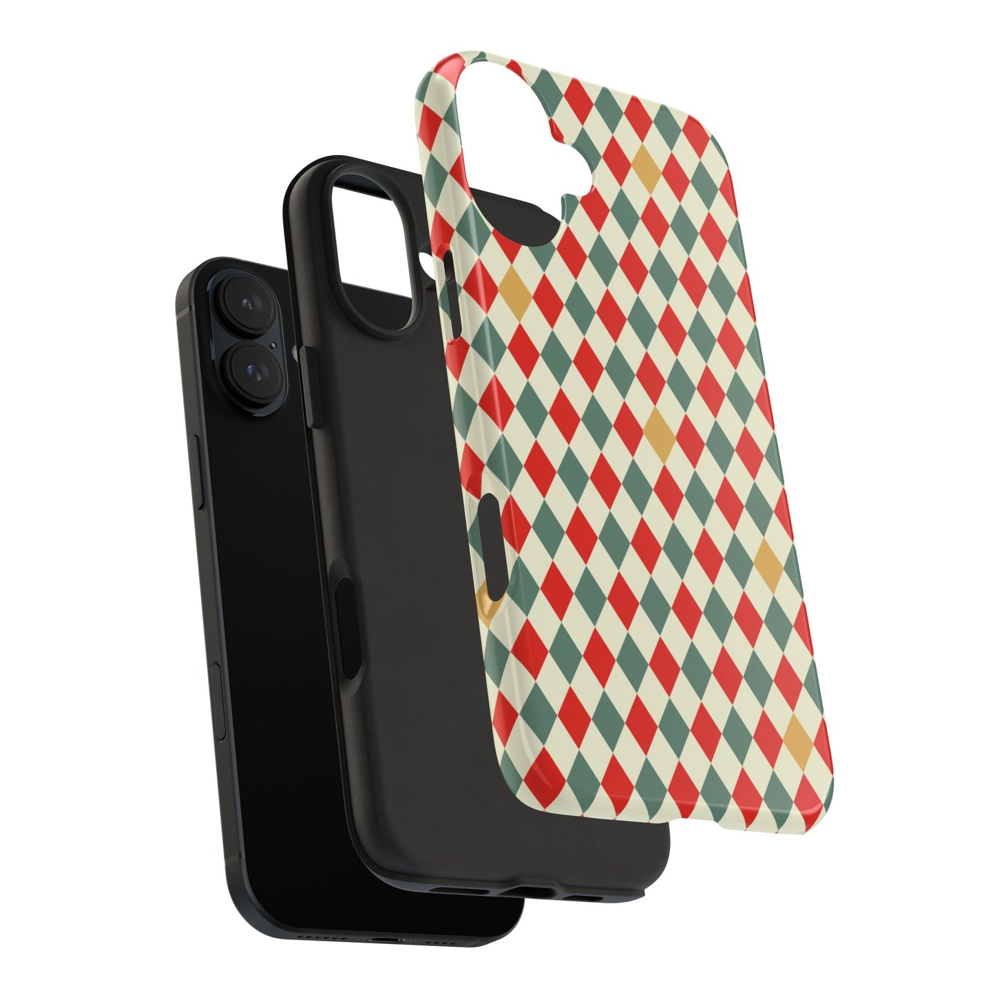 DIAMOND CHECKED CHRISTMAS COLORS-Tough Phone Cases