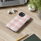 PINK CHECKED-Tough Phone Cases