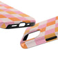 CHECKED ORANGE PINK WHITE-Tough Phone Cases