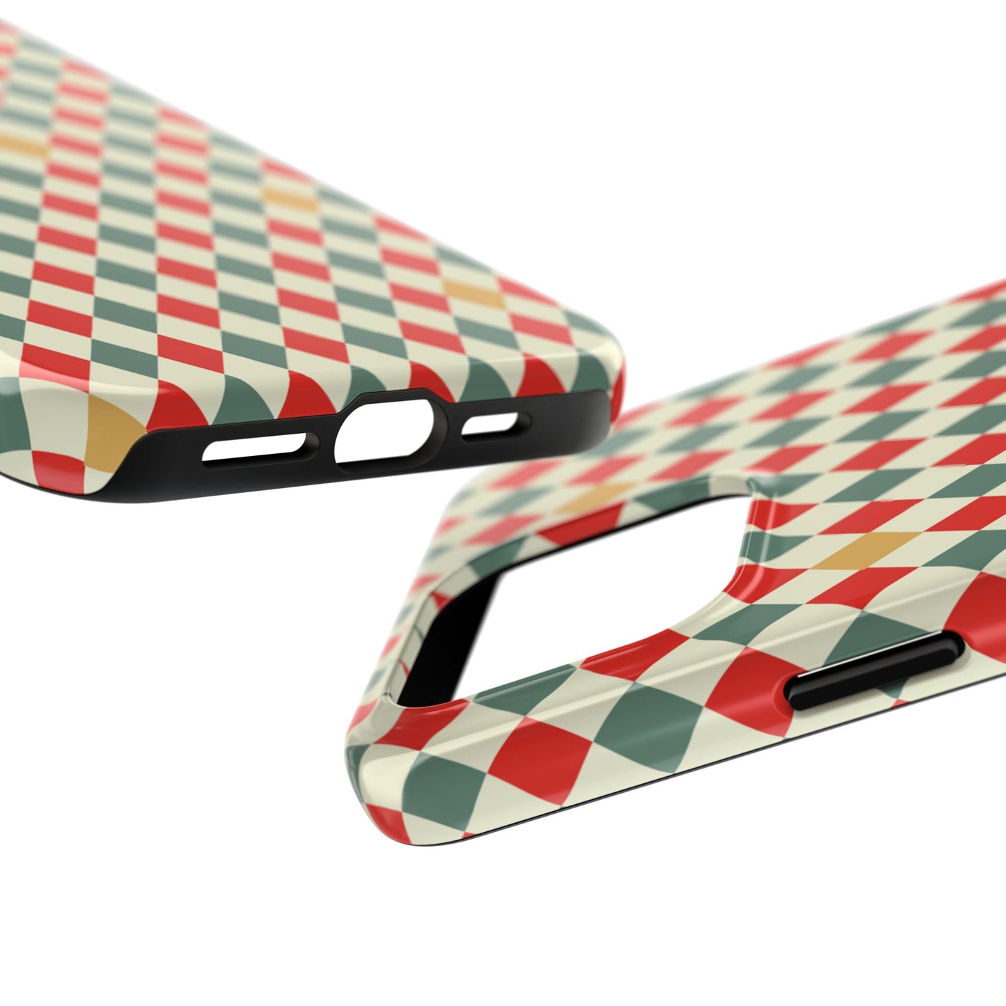 DIAMOND CHECKED CHRISTMAS COLORS-Tough Phone Cases