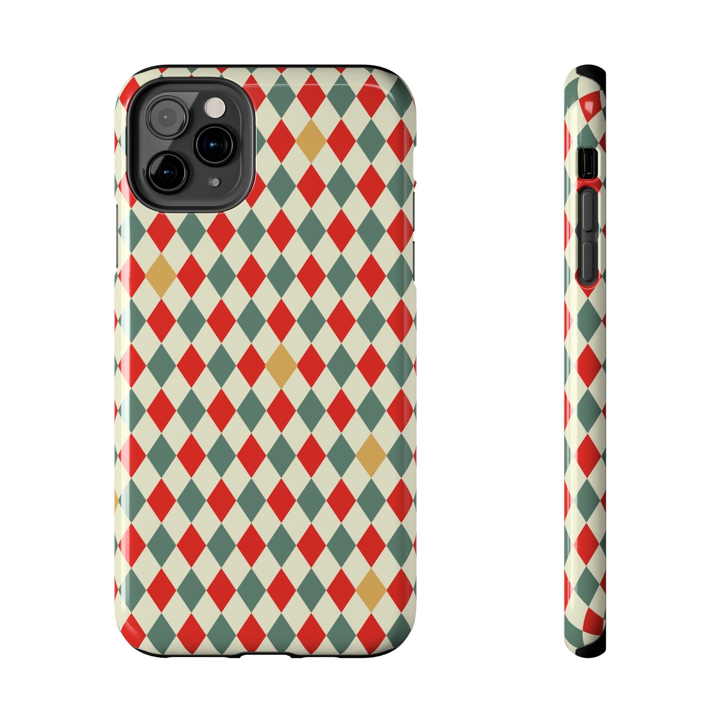 DIAMOND CHECKED CHRISTMAS COLORS-Tough Phone Cases