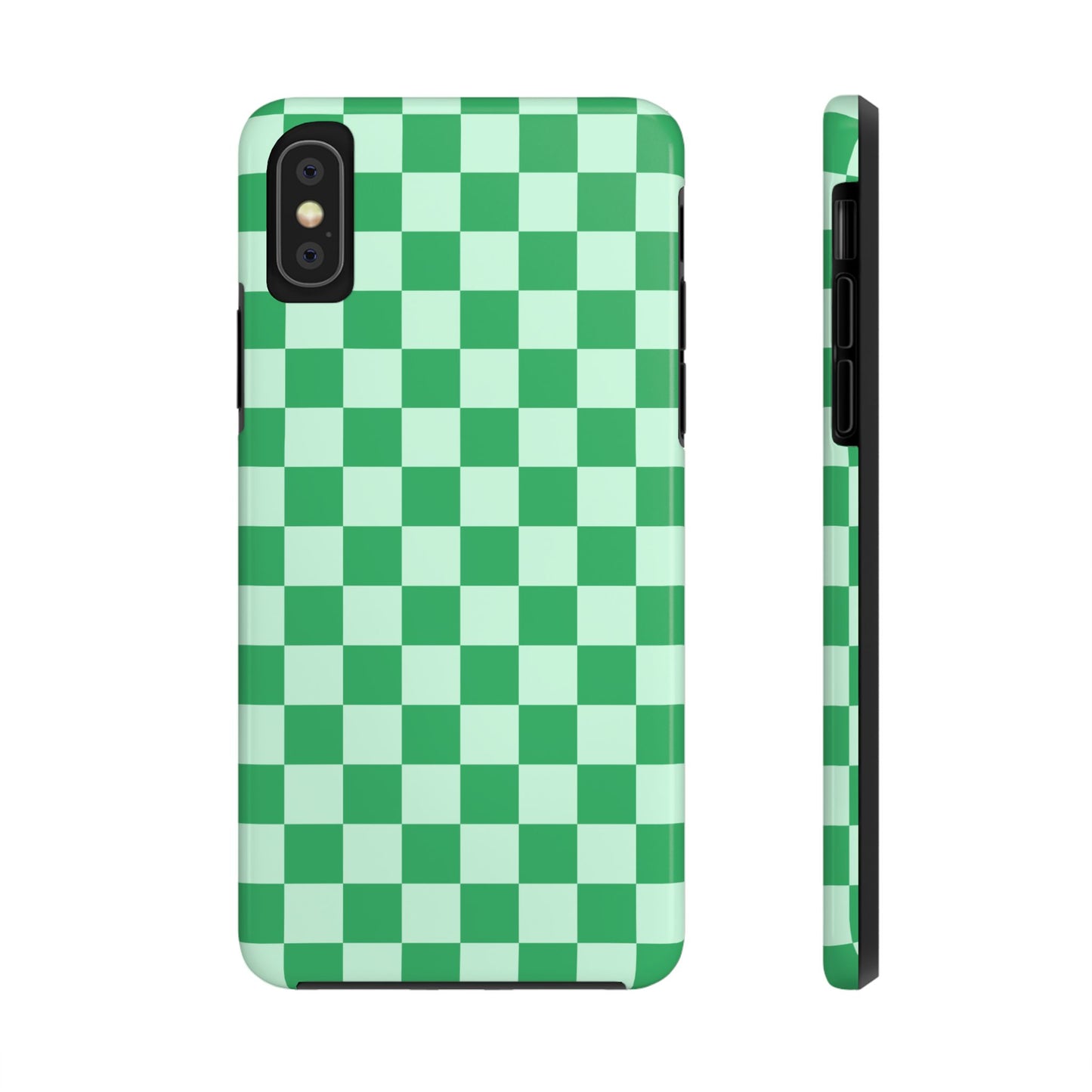 CHECKED GREEN-Tough Phone Cases