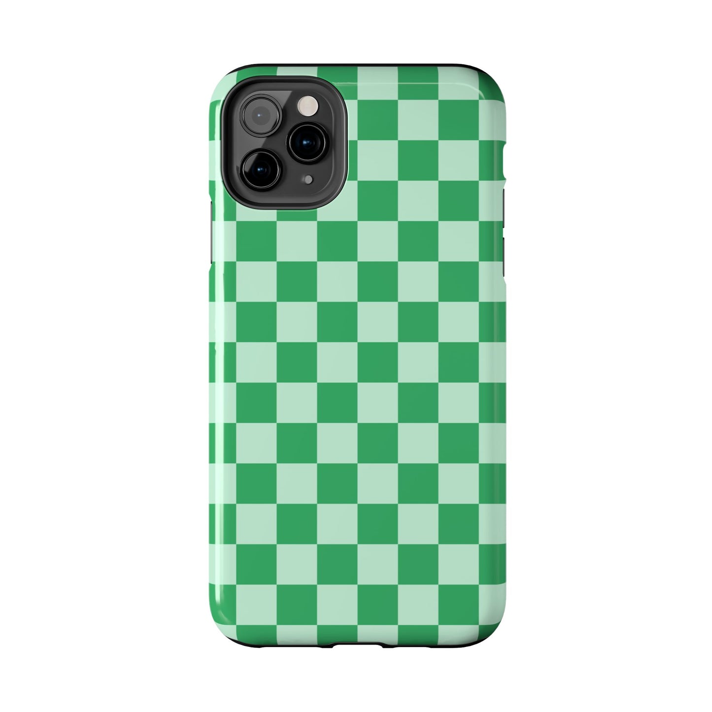 CHECKED GREEN-Tough Phone Cases