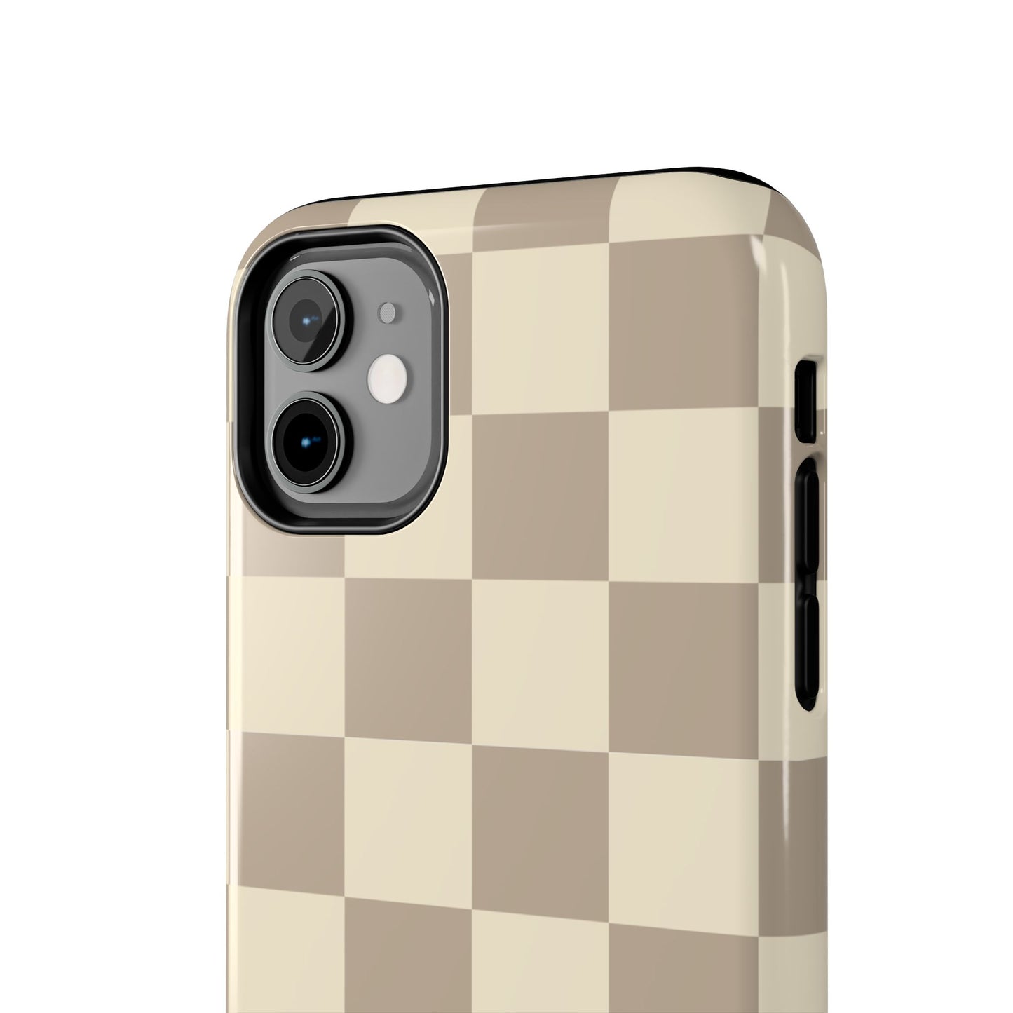 CHECKED TAN + CREAM- Tough Phone Cases