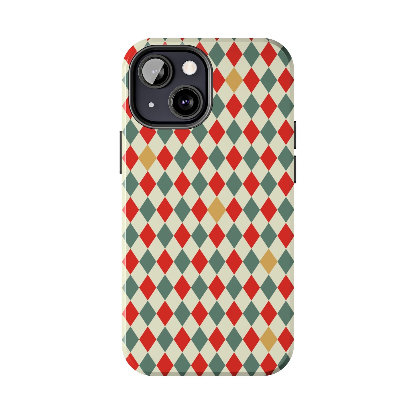 DIAMOND CHECKED CHRISTMAS COLORS-Tough Phone Cases