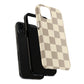 CHECKED TAN + CREAM- Tough Phone Cases