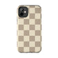 CHECKED TAN + CREAM- Tough Phone Cases