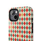 DIAMOND CHECKED CHRISTMAS COLORS-Tough Phone Cases