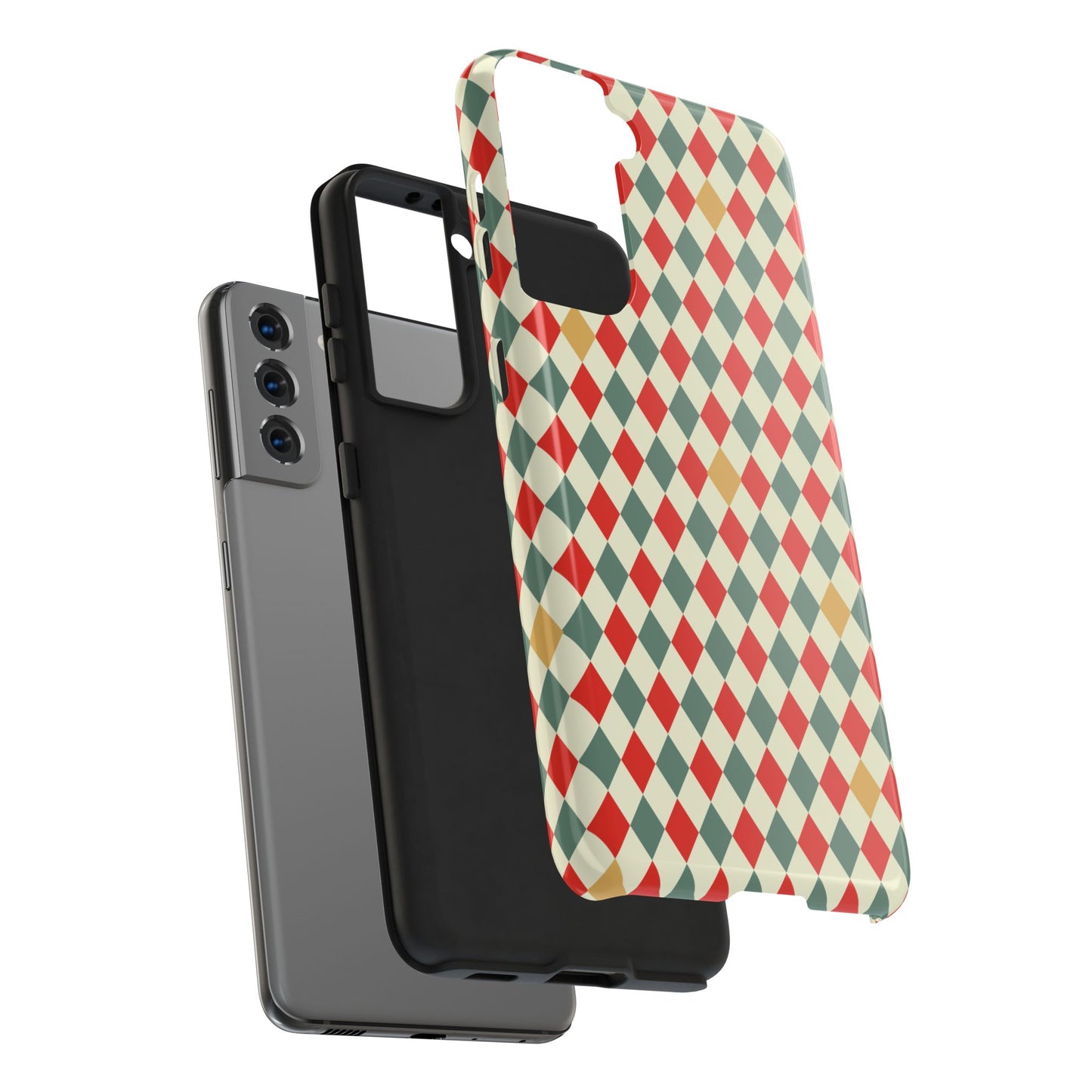 DIAMOND CHECKED CHRISTMAS COLORS-Tough Phone Cases