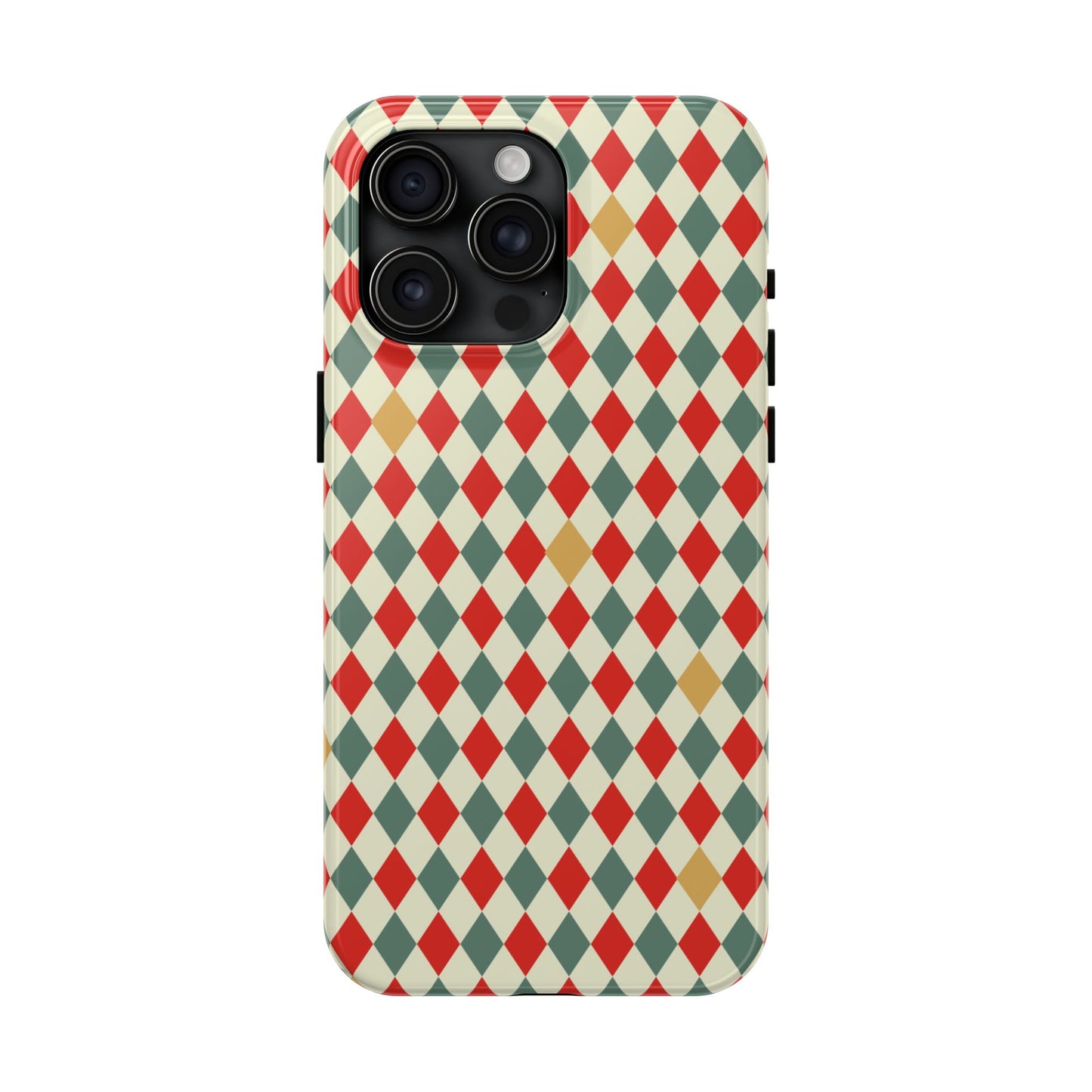 DIAMOND CHECKED CHRISTMAS COLORS-Tough Phone Cases