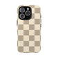 CHECKED TAN + CREAM- Tough Phone Cases