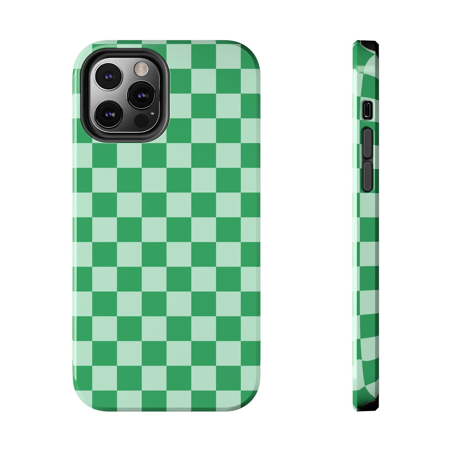 CHECKED GREEN-Tough Phone Cases