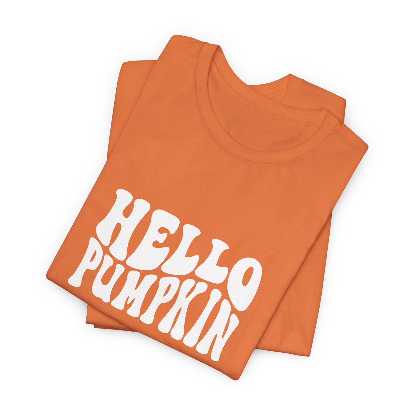 🎃HELLO PUMPKIN WAVY RETRO WHITE Unisex Jersey Short Sleeve Tee