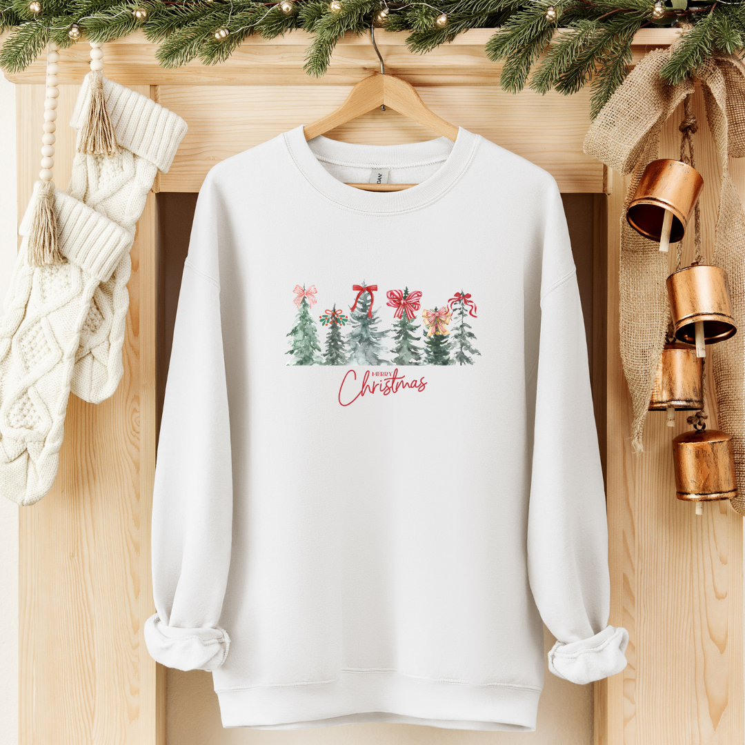 CHRISTMAS TREES & BOWS-Unisex Heavy Blend™ Crewneck Sweatshirt