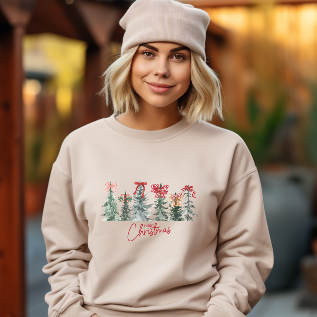 CHRISTMAS TREES & BOWS-Unisex Heavy Blend™ Crewneck Sweatshirt