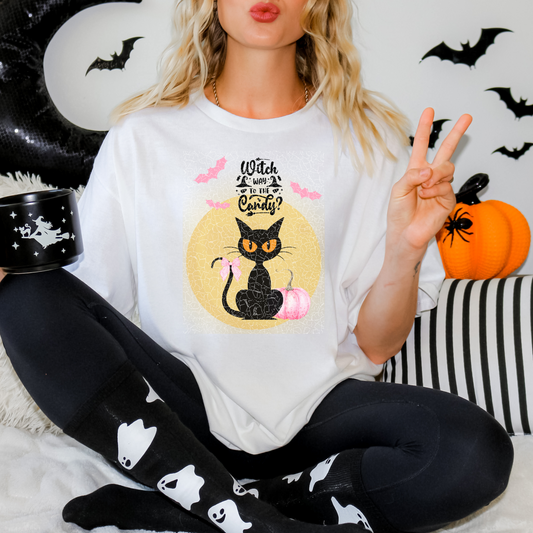 🐈‍⬛WITCH WAY TO CANDY Unisex Jersey Short Sleeve Tee