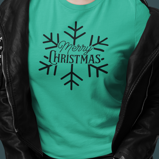 Merry Christmas Snowflake Unisex Jersey Short Sleeve Tee